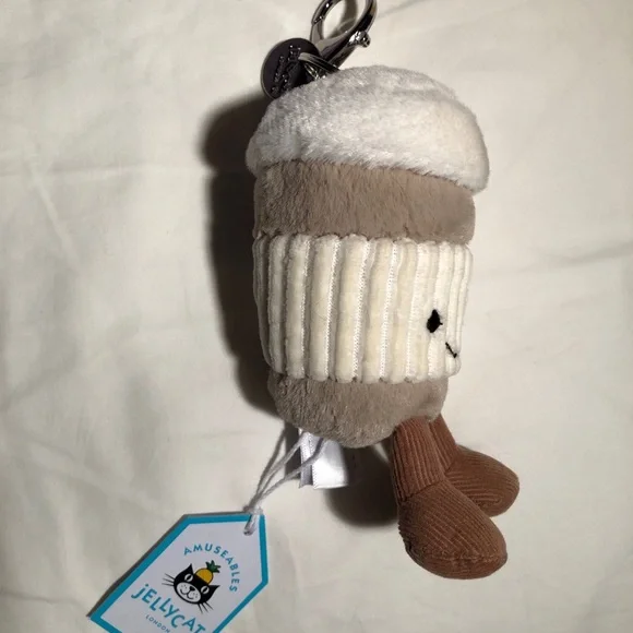 Jellycat Coffee-To-Go Bag Charm BNWT - Picture 3 of 4